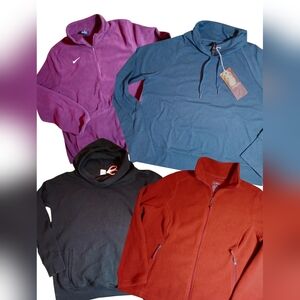 BUNDLE BOX 4 Fleece Pullover & Zip Front Jackets Womans  XL Nike, Ll Bean